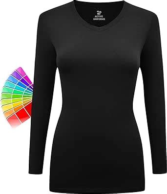 Amazon Women S Under Scrubs Long Sleeve T Shirt Comfort V Neck