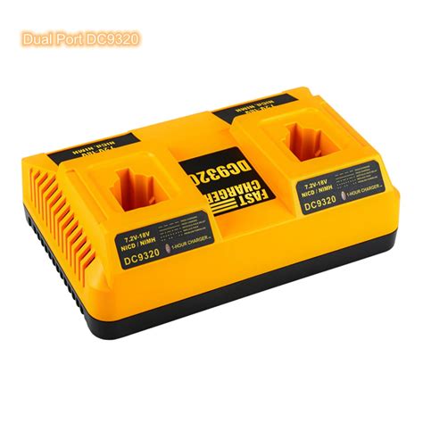 Cargador rápido de doble puerto DC9320 NiCd NiMH 2 0A para Dewalt 7 2 V