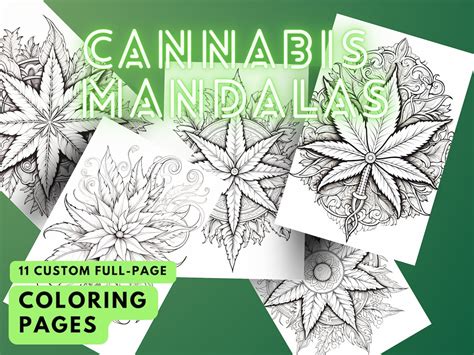 Cannabis Zen Mandalas Coloring Book For Adults Stoner Theme Coloring