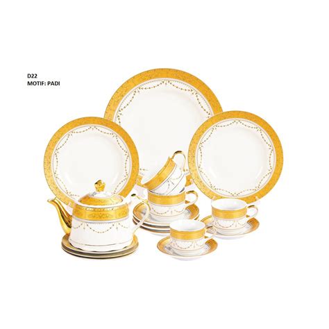 Jual Perangkat Makan Vicenza Dinner Set D Motif Padi Piring Besar