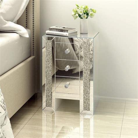 Nightstand, 3 Drawers Bedroom Nightstand, Mirror in 2024 | Bedroom night stands, Drawers bedroom ...