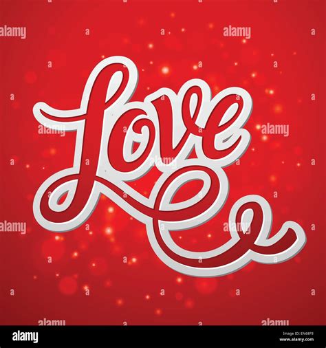 Love Lettering Valentines Card Vector Illustration Stock Vector Image