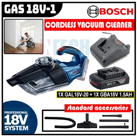 BOSCH GAS18V 1 CORDLESS VACUUM CLEANER C W GAL18V 20 CHARGER 1NO 18V