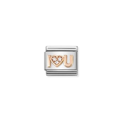 Nomination Classic Rose Gold CZ I Heart You Charm Andrew Berry