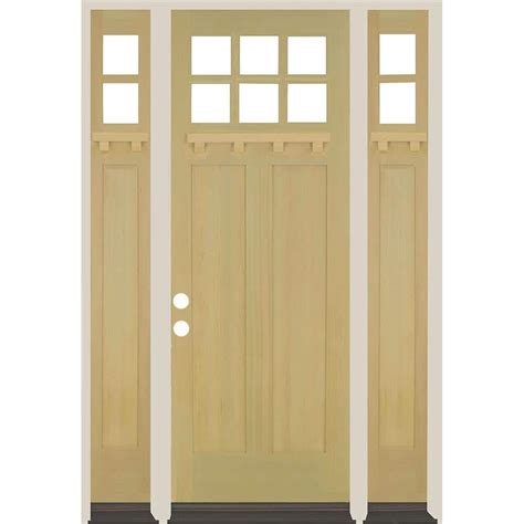 Krosswood Doors 64 In X 96 In Right Hand 6 Lite Craftsman Unfinished