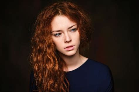 Wallpaper Face Women Redhead Model Simple Background Long Hair