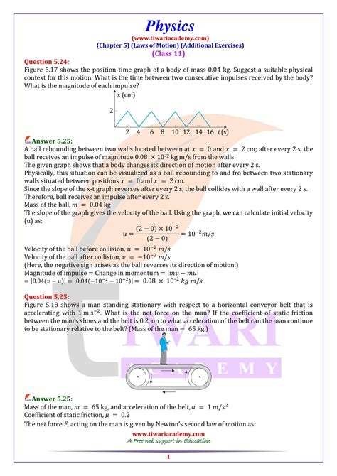 Ncert Solutions For Class 11 Physics Chapter 5 Laws Of Motion