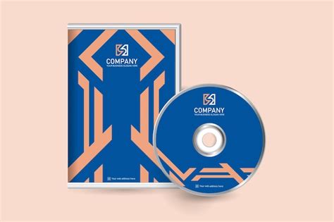 Premium Vector | Orange and blue color dvd case and disc label design