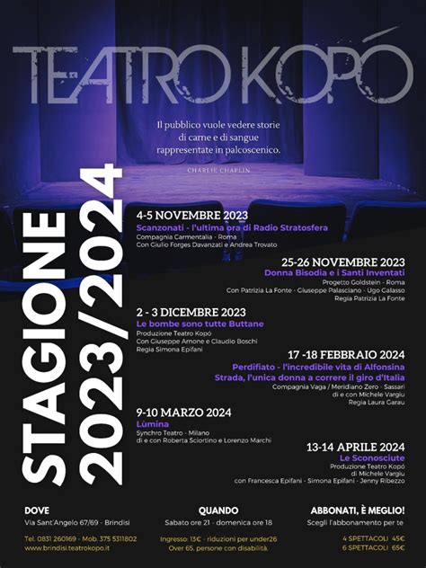 Al Via La Nuova Stagione Del Teatro Kopo Di Brindisi