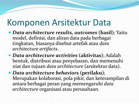 Materi Kuliah Sistem Informasi Arsitektur Data Dalam Sistem