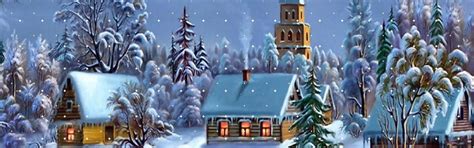 Christmas Day snow houses HD wallpaper download