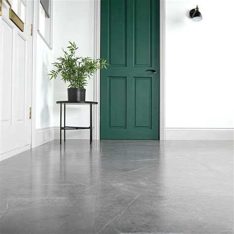 Marble Deluxe Grey Tile Luxury Click Vinyl Flooring 6mm