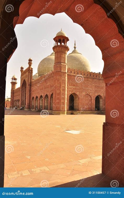 The Badshahi Mosque Details Lahore Pakistan Stock Image Image Of