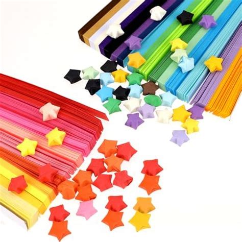 Blatt Origami Papiersterne Farben Faltstern Papierstreifen