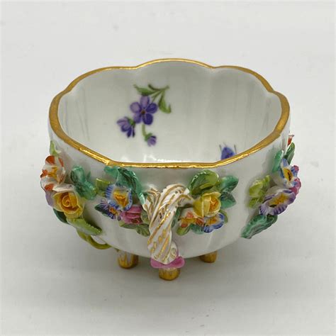 Meissen Porcelain Flower Encrusted Cup And Saucer