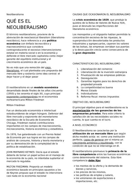 4 1 Neoliberalismo 2 P 2 Col Neoliberalismo QuÉ Es El Neoliberalismo El Término Neoliberalismo