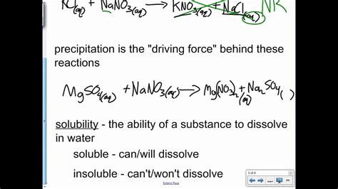 Solubility Rules And Precipitation Reactions Youtube