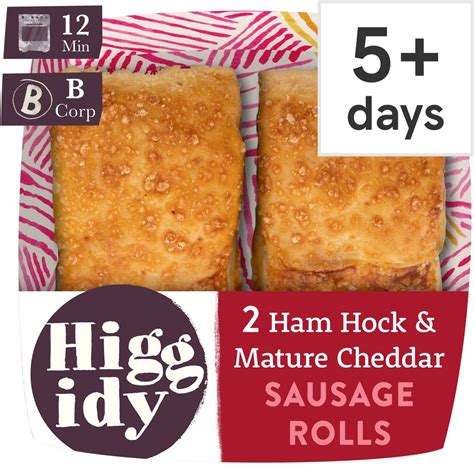 Higgidy Ham Hock And Cheddar Sausage Rolls X2 54g Tesco Groceries