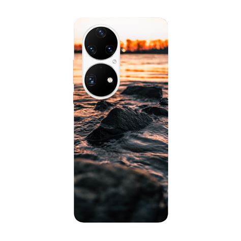 Huawei P50 Pro Modellel Kompatibilis Burkolat Sea Shore Szilikon TPU