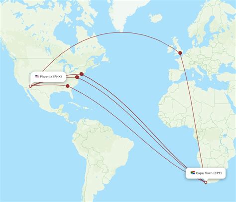 All Flight Routes From Phoenix To Cape Town Phx To Cpt Flight Routes