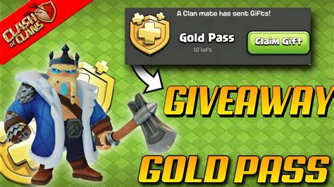 How To Get Free Gold Pass In Clash Of Clans FREE GOLD PASS GIVEAWAY