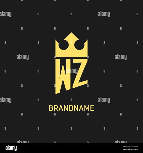 Monogram WZ Logo Shield Crown Shape Elegant And Luxury Initial Logo