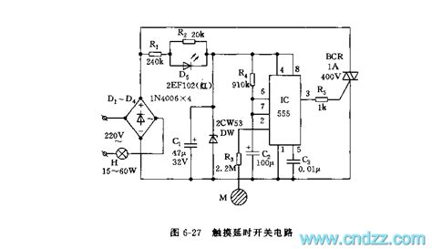 555楼梯、走廊触摸延时开关电路 555 延时定时 维库电子市场网