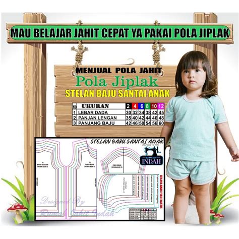 Jual Pola Setelan Anak Pola Stelan Kaos Santai Anak Pola Jiplak Kaos