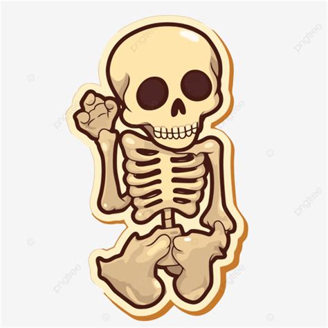 Skeleton Cartoon Symbol Sticker Vector Bone Sticker Cartoon Png And