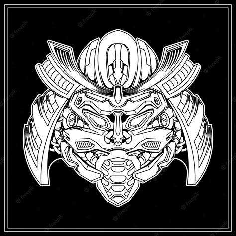 Premium Vector Vector Illustration Of Japanese Samurai Mask Tattoo