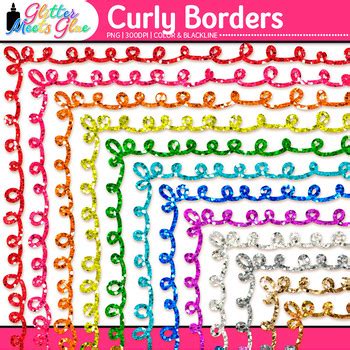 Curly Border Clipart: Glitter Page Borders & Frames Clip Art ...