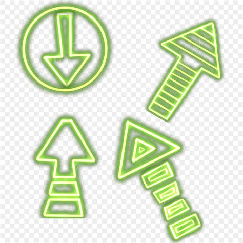 Green Neon Arrow Green Neon Lights Direction Png Transparent Clipart