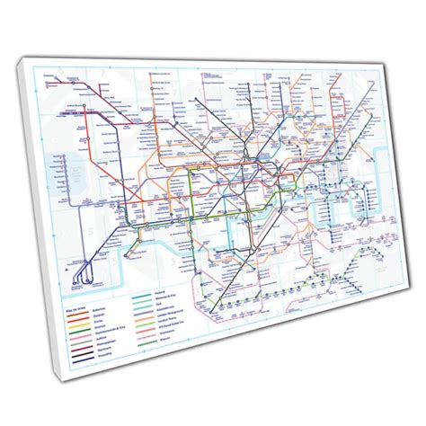 London Underground Tube Map With New Elizabeth Line Art Wall Art Print