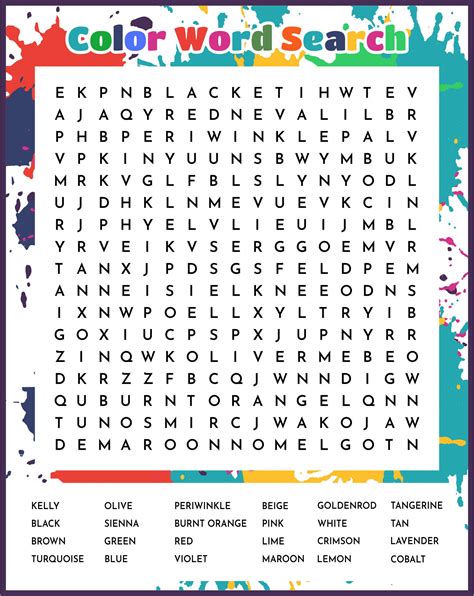 4 Best Color Word Search Printable Pdf For Free At Printablee