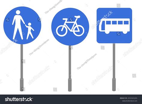 Illustration Traffic Signs Traffic Signs Cyclists Stock Illustration