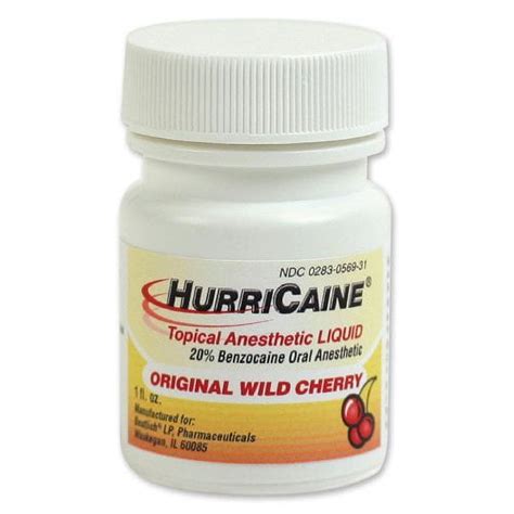 Hurricaine Topical Oral Anesthetic Gel Wild Cherry Flavor 1 Oz Pain