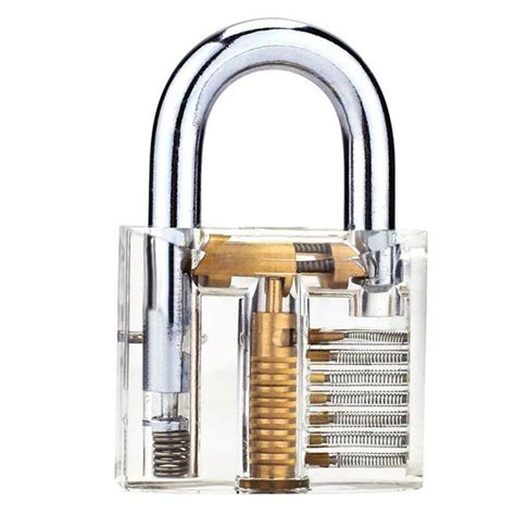 Clear Transparent Padlock Practice Lock Lockpickable