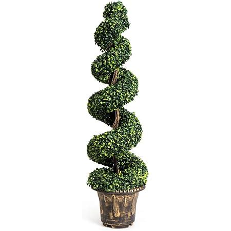 Amazon 5ft Boxwood Spiral Topiary Artificial Tree Indoor Outdoor