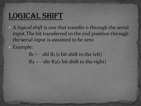 Logical and shift micro operations | PPT