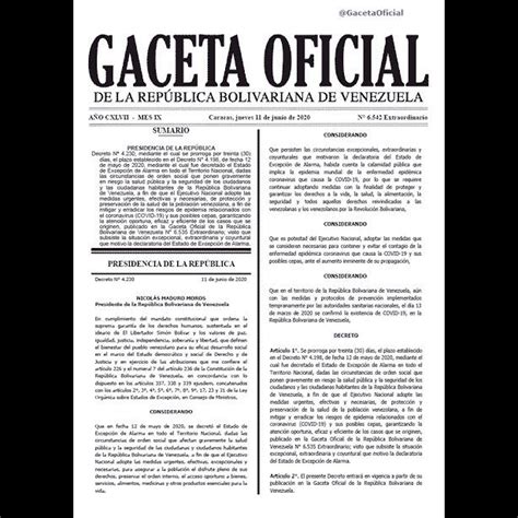 Gaceta Oficial Venezuela Gaceta Oficial Posted On Instagram