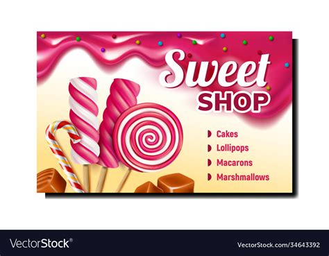 Sweet shop creative promotional poster Royalty Free Vector