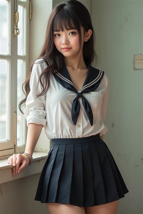 Sexy Japanese Teen School Uniform Hot Naughty SeaArt AI