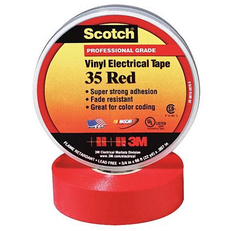 Gen Purpose 3m™ Insulating Electrical Tape 2jkw535 Red 12x20ft