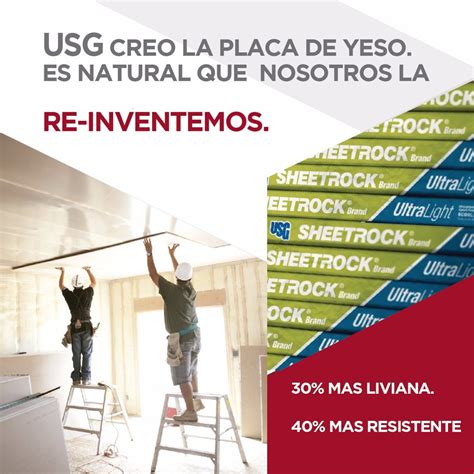 Placa De Yeso Usg Sheetrock Ultralight Mm De Espesor