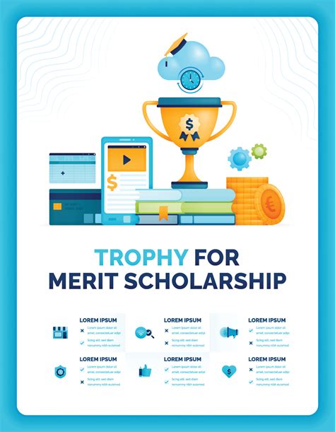 Vector Illustration Of Trophy Metaphor For Merit Based Scholarship