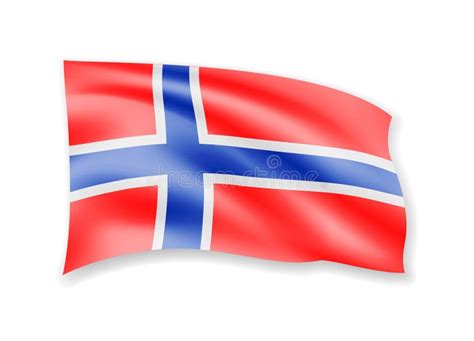 Bandera De Noruega Que Agita Aislada En Un Fondo Blanco Ilustraci N Del