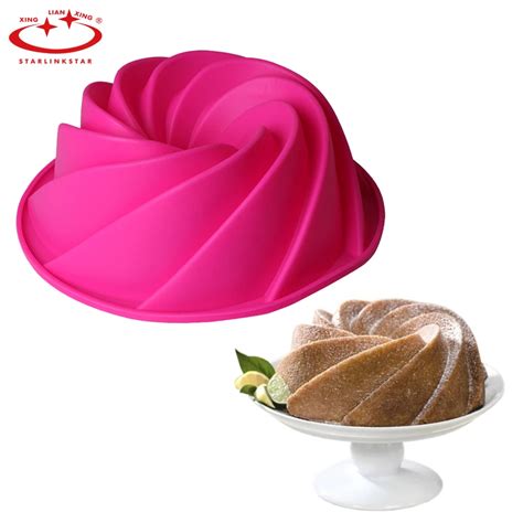 24 9 9 cm de silicona Patrón En Espiral Bundt Pan de Savarin pastel