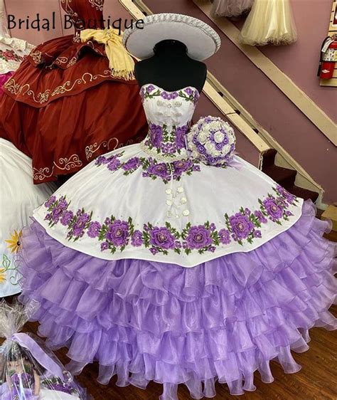 Pin By Ange On Lilac Charro Quince Mexican Quinceanera Dresses Quinceanera Themes Dresses