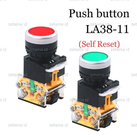 Jual Push Button Flat Mm Self Reset Return La No Nc Hijau