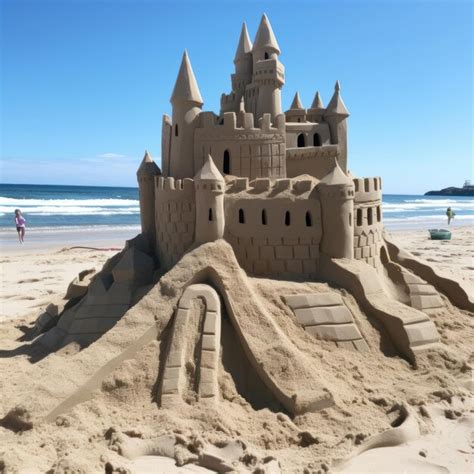 Um castelo de areia é feito pela empresa da empresa da empresa da